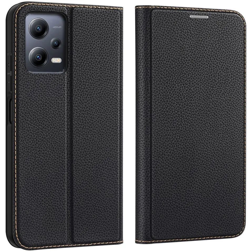 DUX DUCIS Skin X2 Tough Rugged Flip Wallet Case for Xiaomi Redmi Note 12 5G / Poco X5 5G - Black