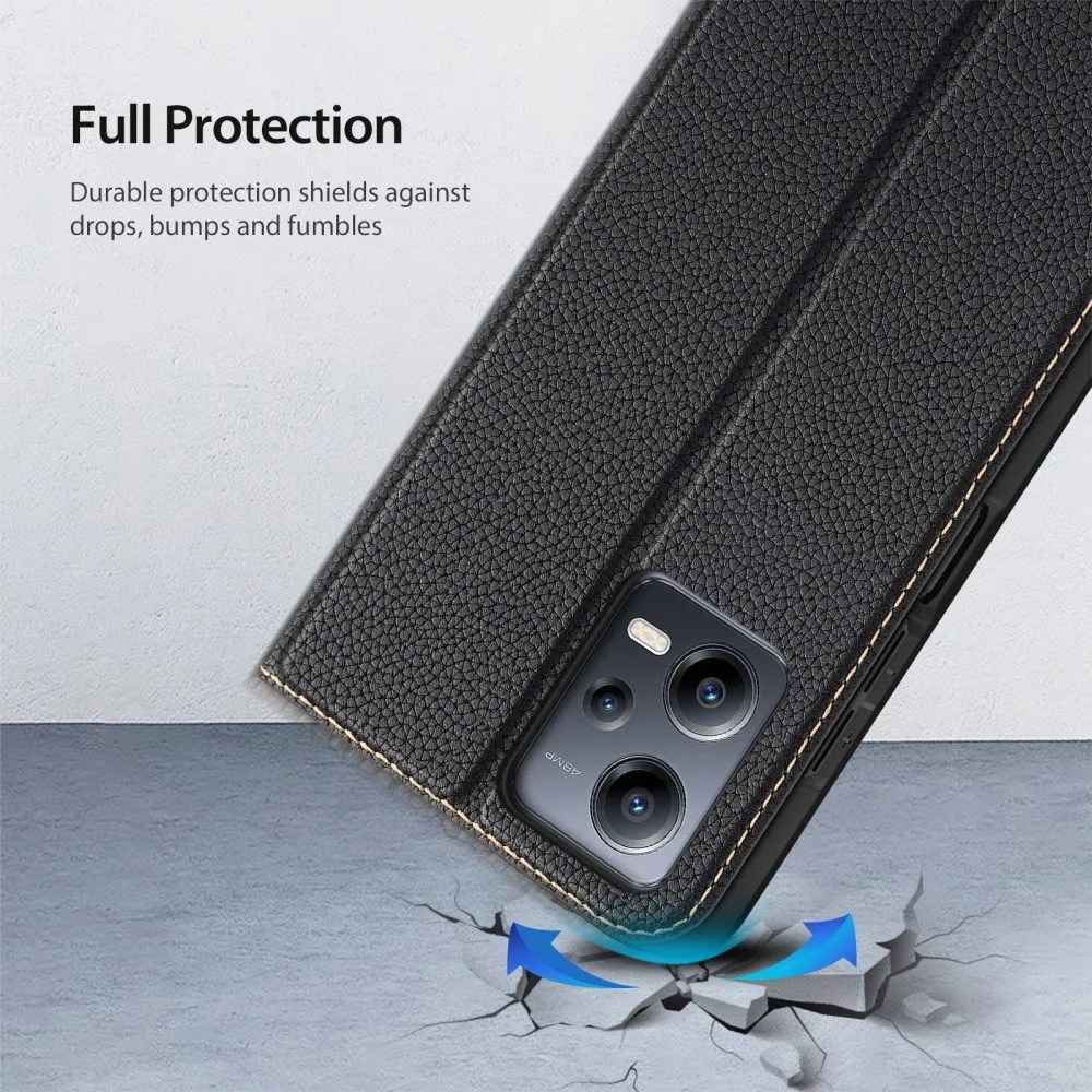 DUX DUCIS Skin X2 Tough Rugged Flip Wallet Case for Xiaomi Redmi Note 12 5G / Poco X5 5G - Black