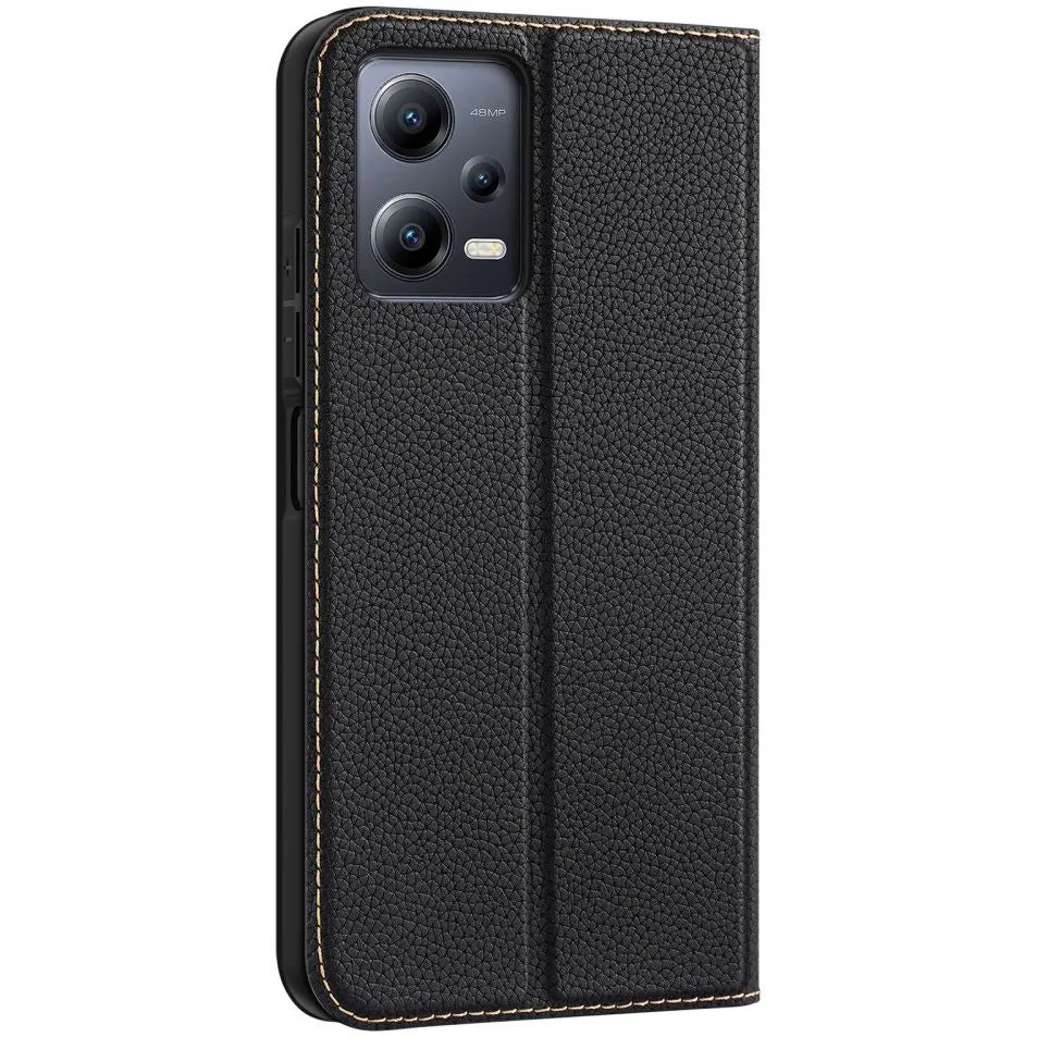 DUX DUCIS Skin X2 Tough Rugged Flip Wallet Case for Xiaomi Redmi Note 12 5G / Poco X5 5G - Black