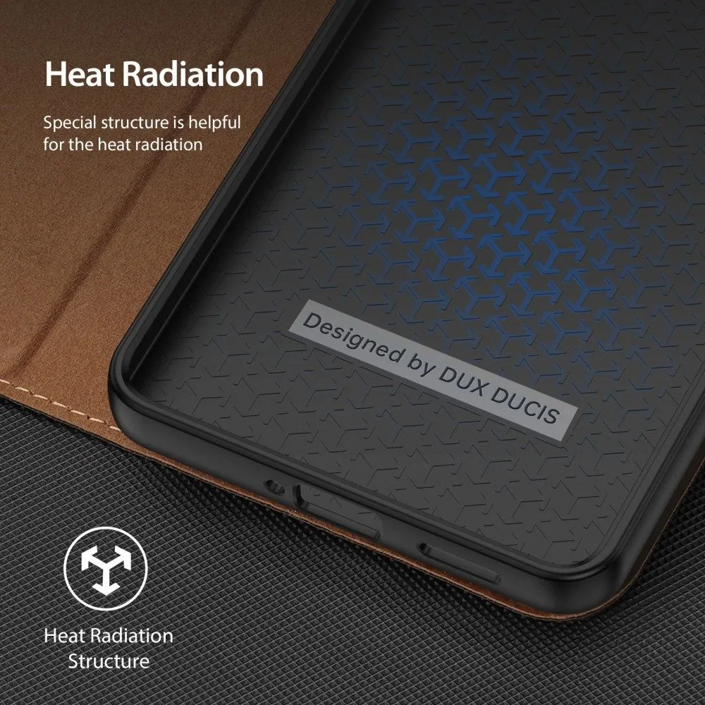 DUX DUCIS Skin X2 Tough Rugged Flip Wallet Case for Xiaomi Redmi Note 12 Pro 5G / Poco X5 Pro 5G - Brown