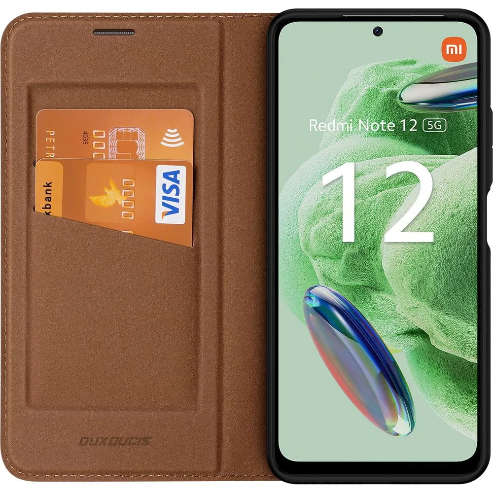 Dux Ducis SKIN X2 Tough Rugged Flip Wallet Case Redmi Note 12 5G / Poco X5 5G - Brown