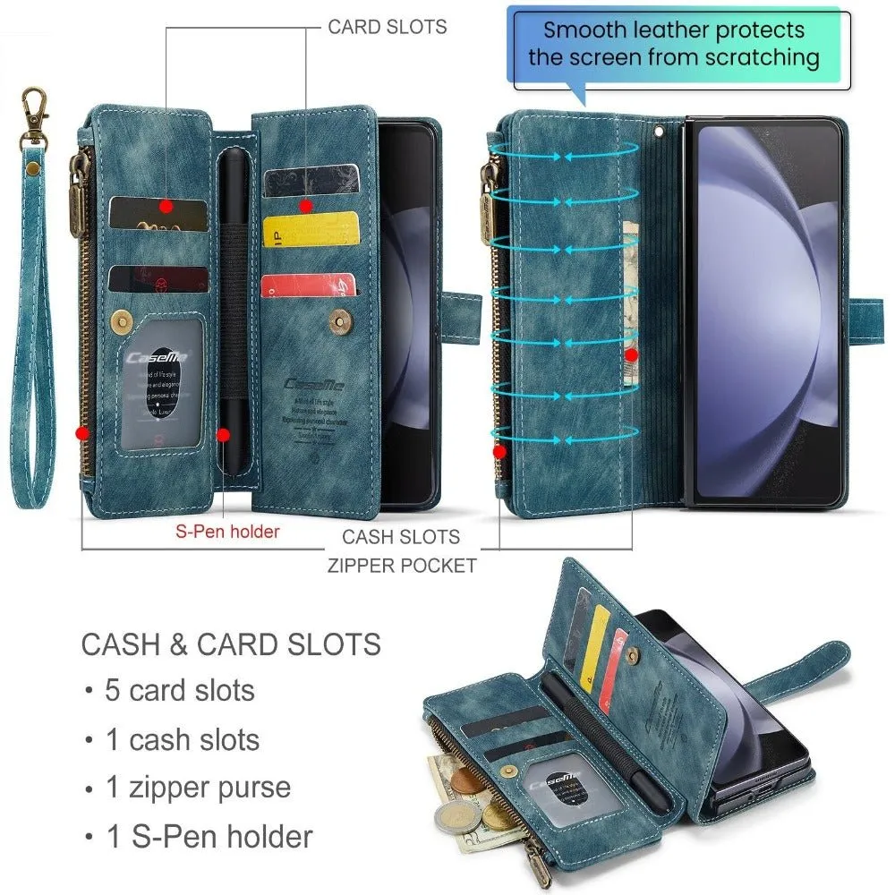 Eligo Leather Wallet Case for Galaxy Z Fold 5-6 With Pen Slot