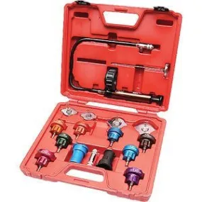 Engine Radiator Cap Pressure Testing Tester Cooling System Kit Pressurizing Tool