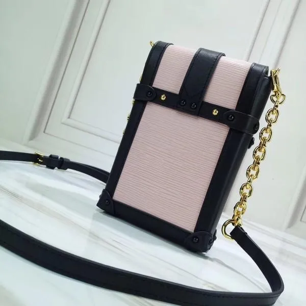 Epi Leather Trunks Phone Holder Mini Chain Wallet Bag M63913 Rose Ballerine 2019