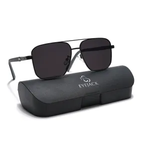 Eyejack Black Square Sunglasses for Men & Women (7018CL826)