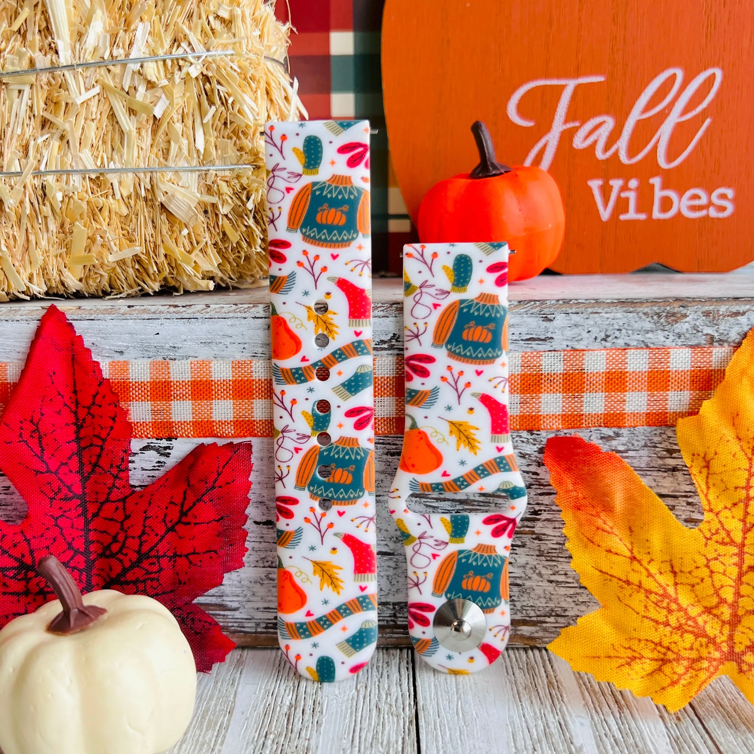 Fall Vibes Print Silicone Band For Fitbit Versa 1/2