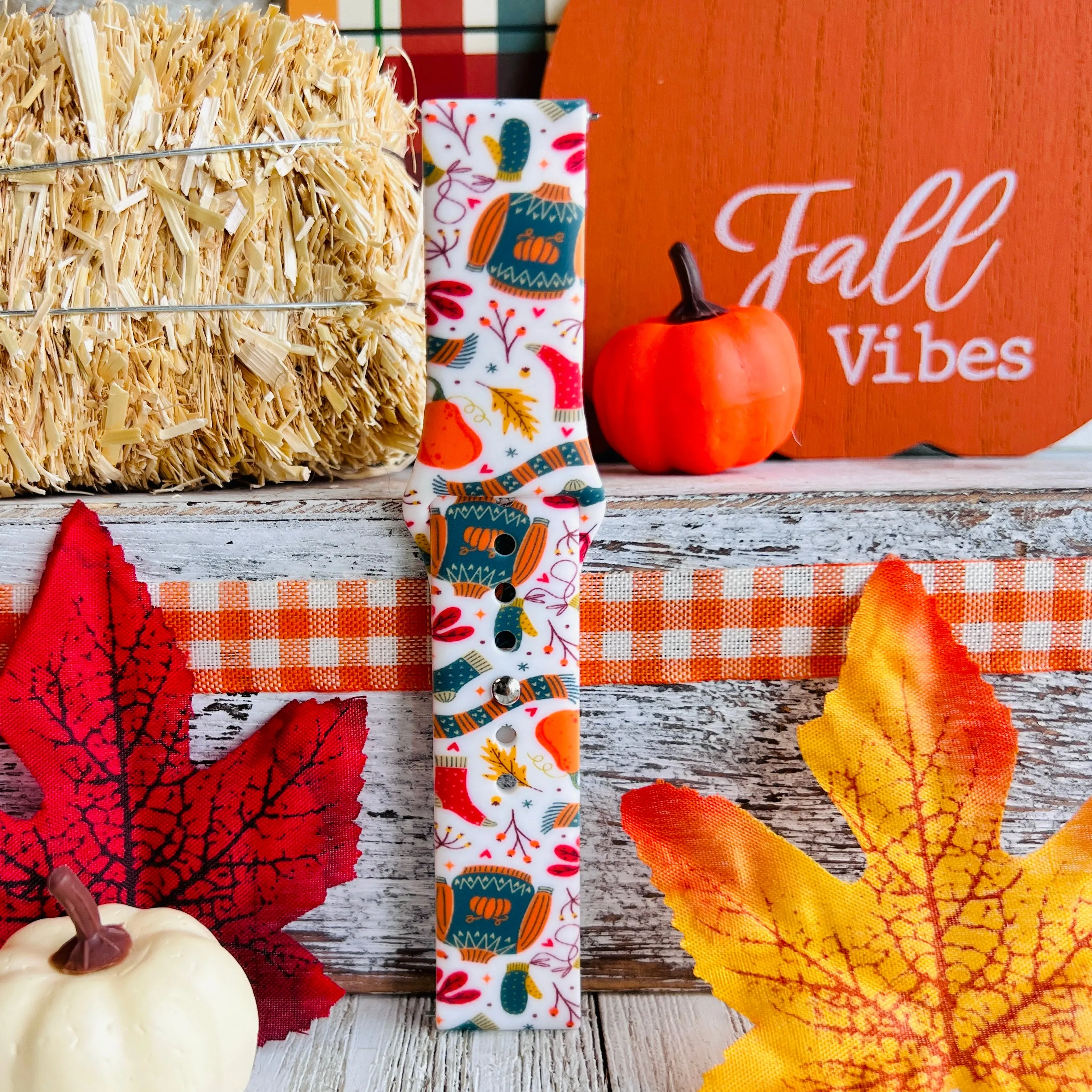 Fall Vibes Print Silicone Band For Fitbit Versa 1/2