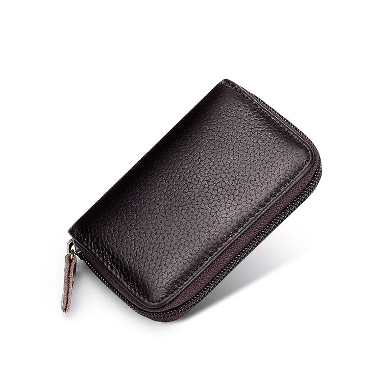 Fashion Cowhide Leather RFID Card Holder Case 8289