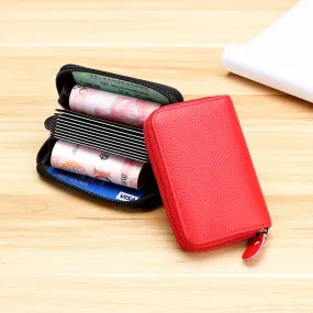 Fashion Cowhide Leather RFID Card Holder Case 8289