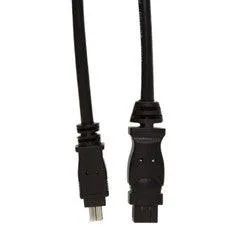 Firewire 400 9 Pin to 4 Pin cable, Black, IEEE-1394a, 6 foot