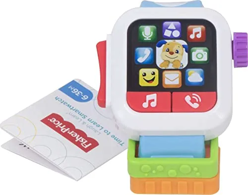 Fisher-Price Laugh & Learn Baby To Toddler Toy Time To Learn Smartwatch With Lights & Music For Pretend Play Ages 6  Months