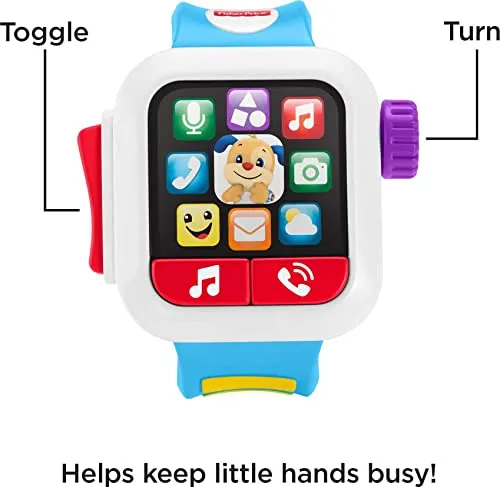 Fisher-Price Laugh & Learn Baby To Toddler Toy Time To Learn Smartwatch With Lights & Music For Pretend Play Ages 6  Months