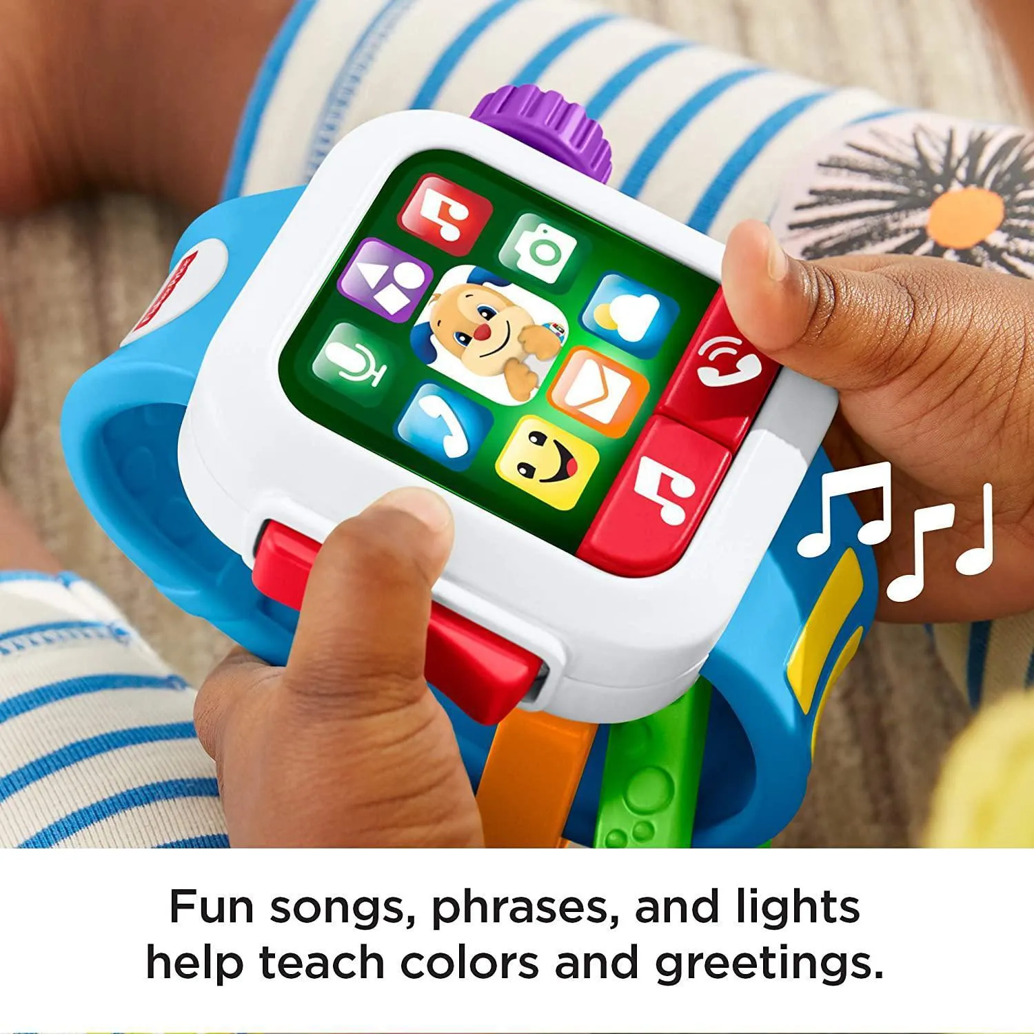 Fisher-Price Laugh & Learn Time to Learn Smartwatch, Musical Baby Toy, Blue