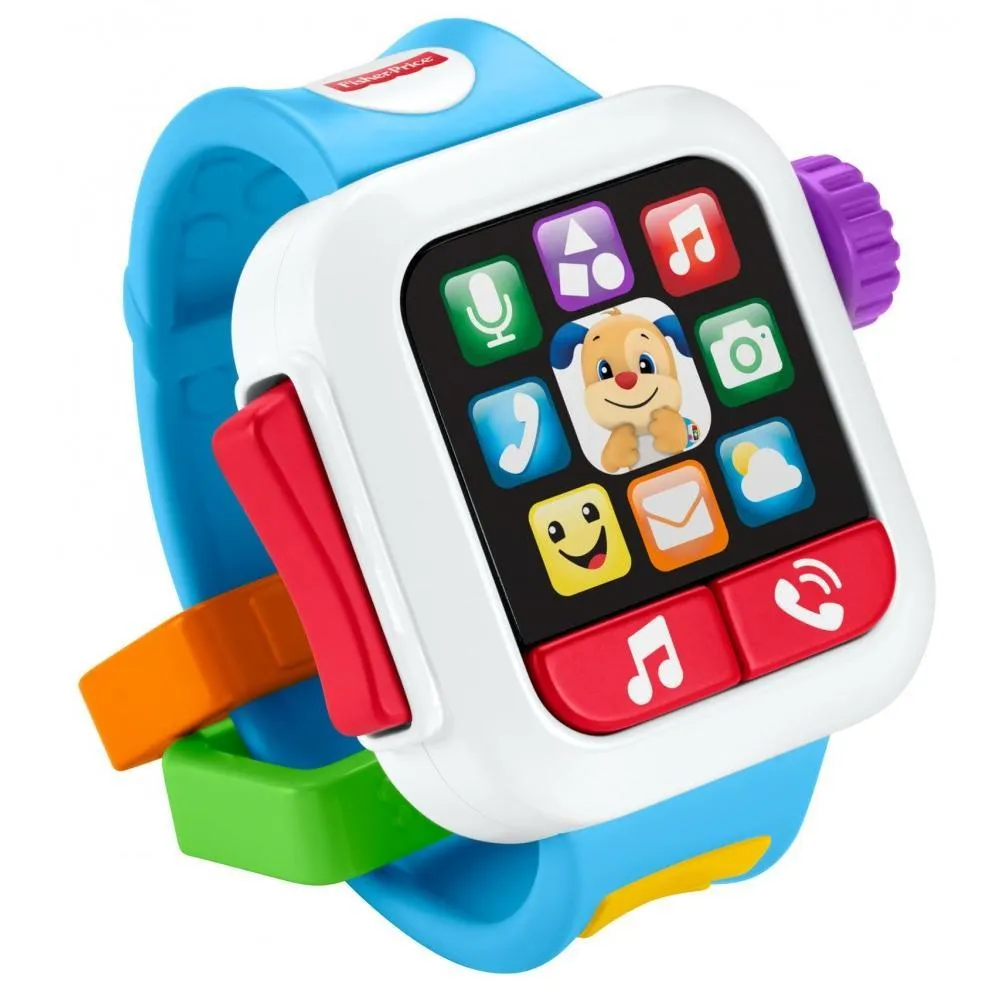 Fisher-Price Laugh & Learn Time to Learn Smartwatch, Musical Baby Toy, Blue