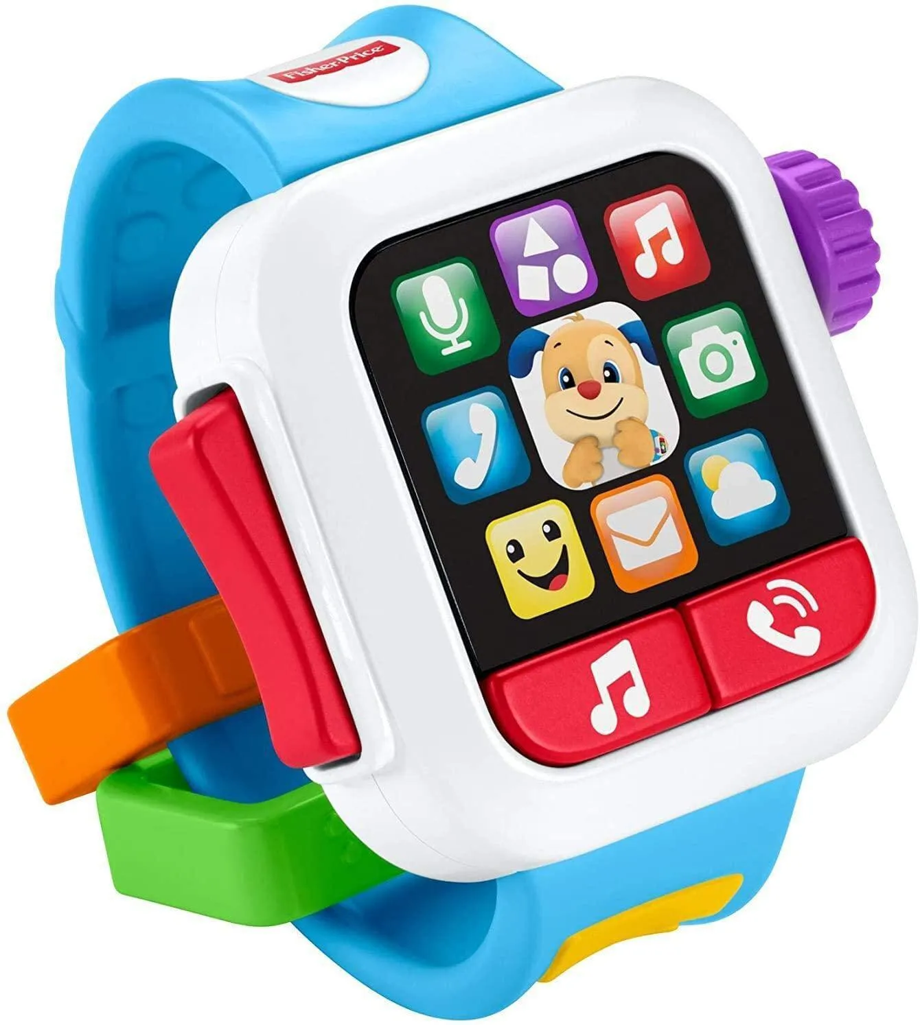 Fisher-Price Laugh & Learn Time to Learn Smartwatch, Musical Baby Toy, Blue