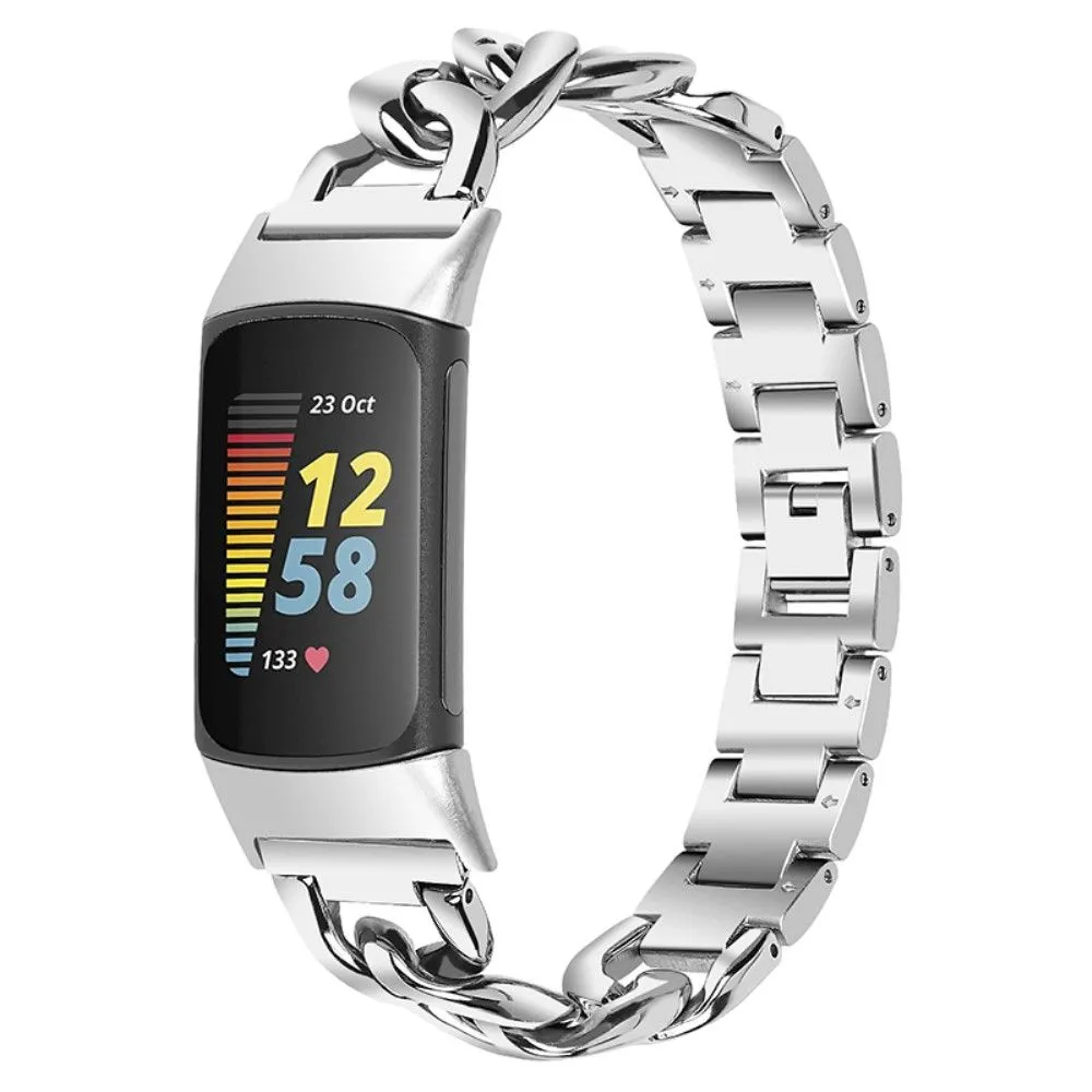 Fitbit Charge 5 high-end stainless steel watch strap - Silver