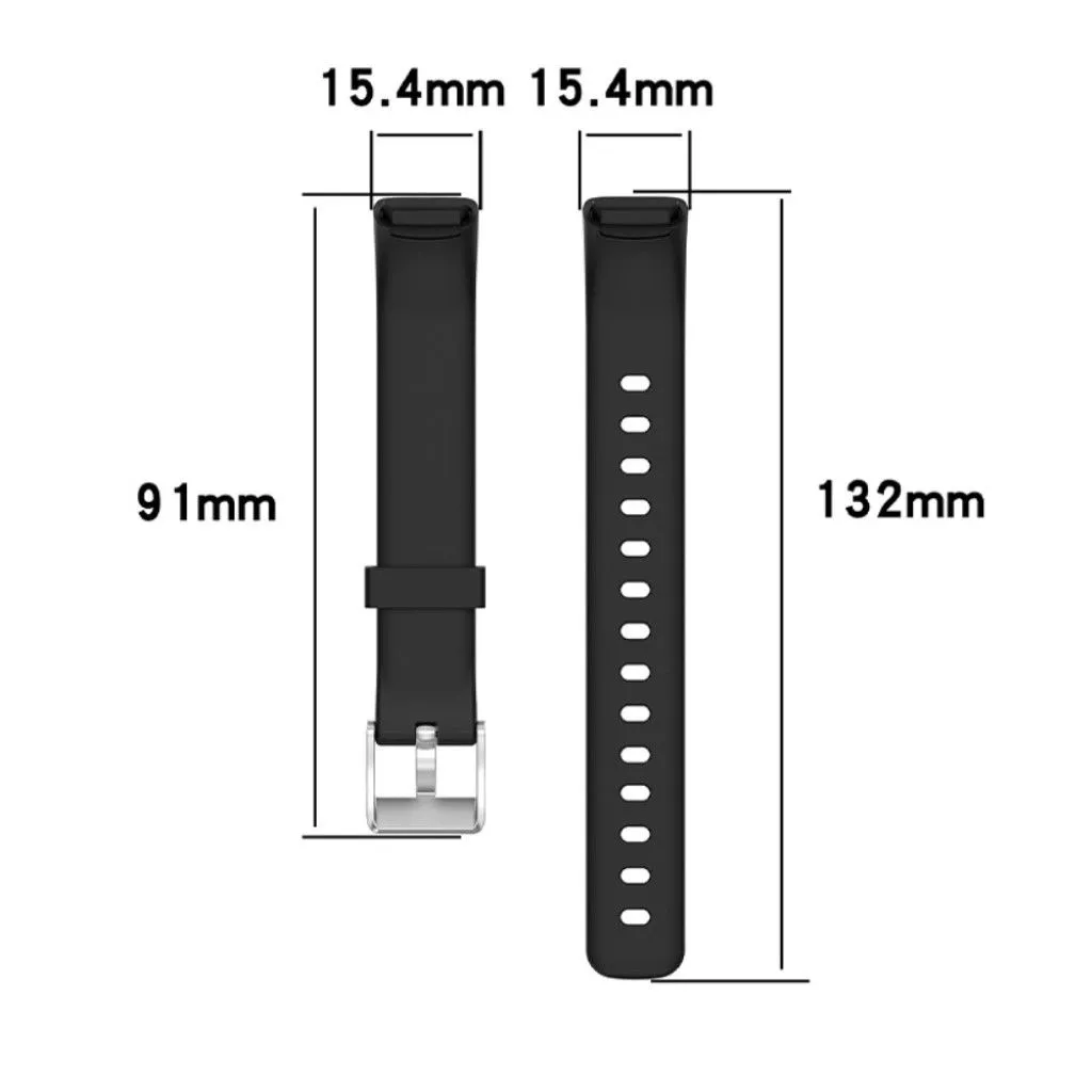 Fitbit Luxe silicone watch strap - Black / Size: L