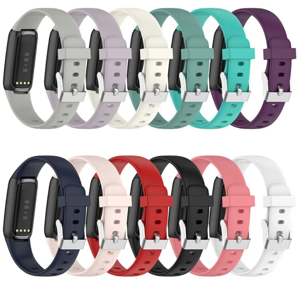 Fitbit Luxe silicone watch strap - Black / Size: L