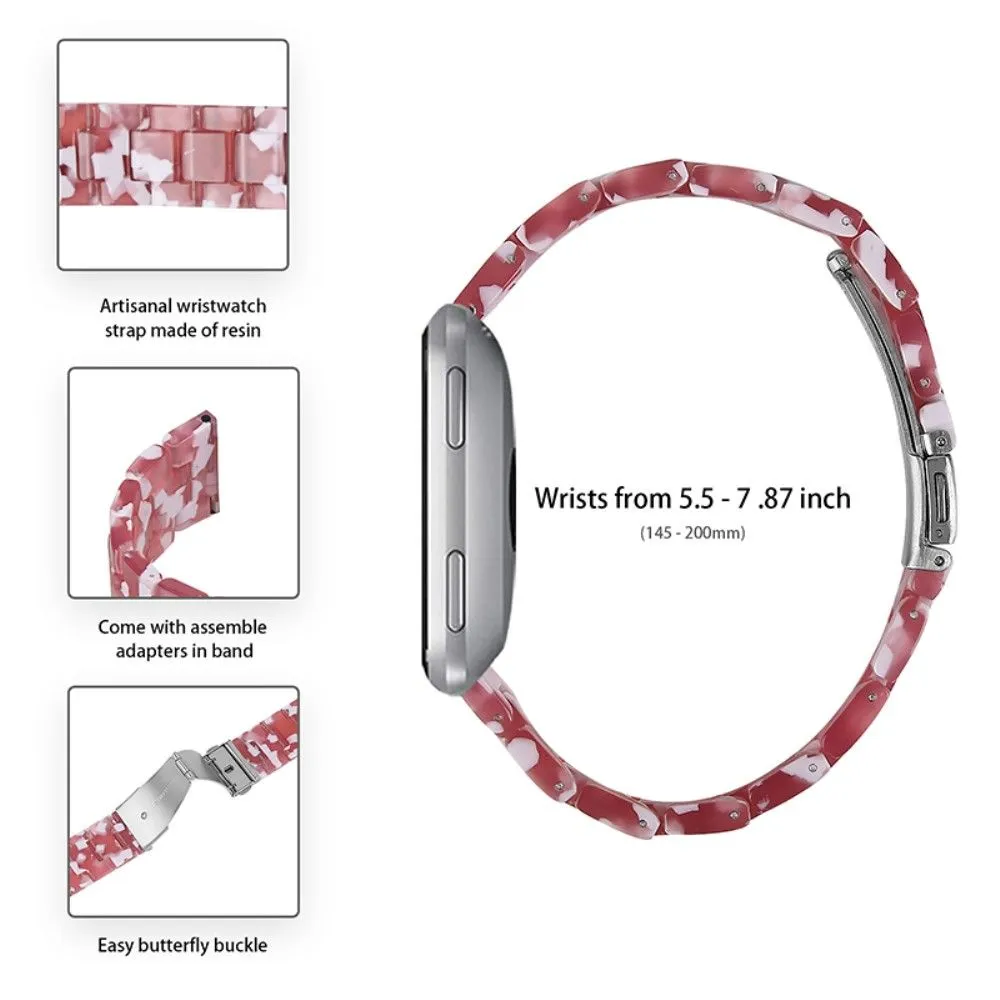 Fitbit Versa 2 /  Versa Lite cool resin watch strap  - Red Floral Flower