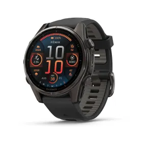 fēnix® 8 – 43 mm | AMOLED - Sapphire, Carbon, Titanium with Black Silicone Band