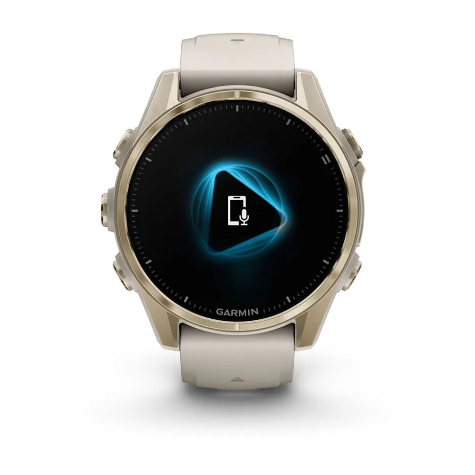 fēnix® 8 – 43 mm | AMOLED - Sapphire, Soft Gold with Fog Silicone Band