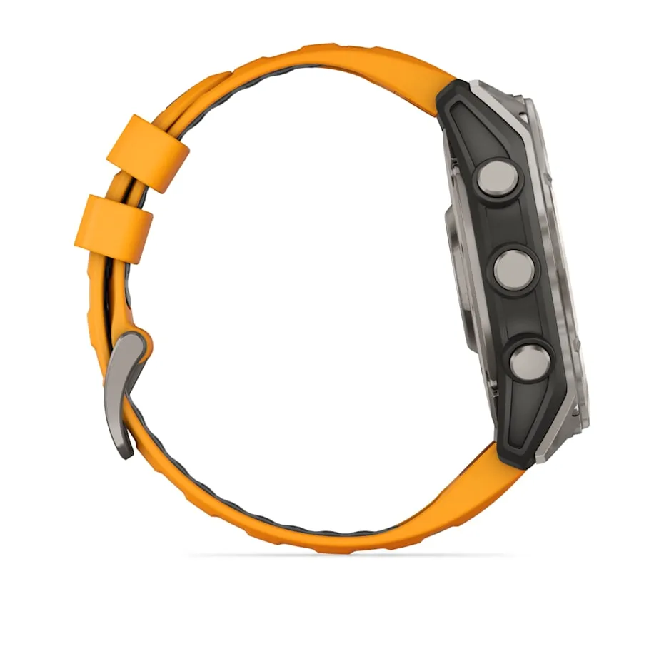 fēnix® 8 – 51 mm | AMOLED - Sapphire, Titanium with Spark Orange Band