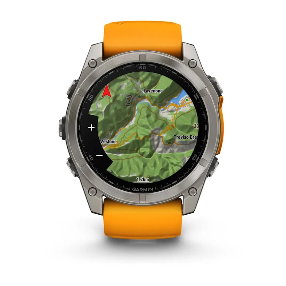 fēnix® 8 – 51 mm | AMOLED - Sapphire, Titanium with Spark Orange Band