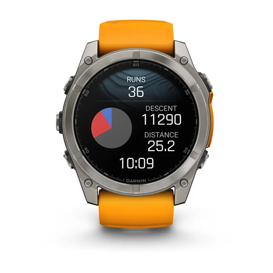 fēnix® 8 – 51 mm | AMOLED - Sapphire, Titanium with Spark Orange Band