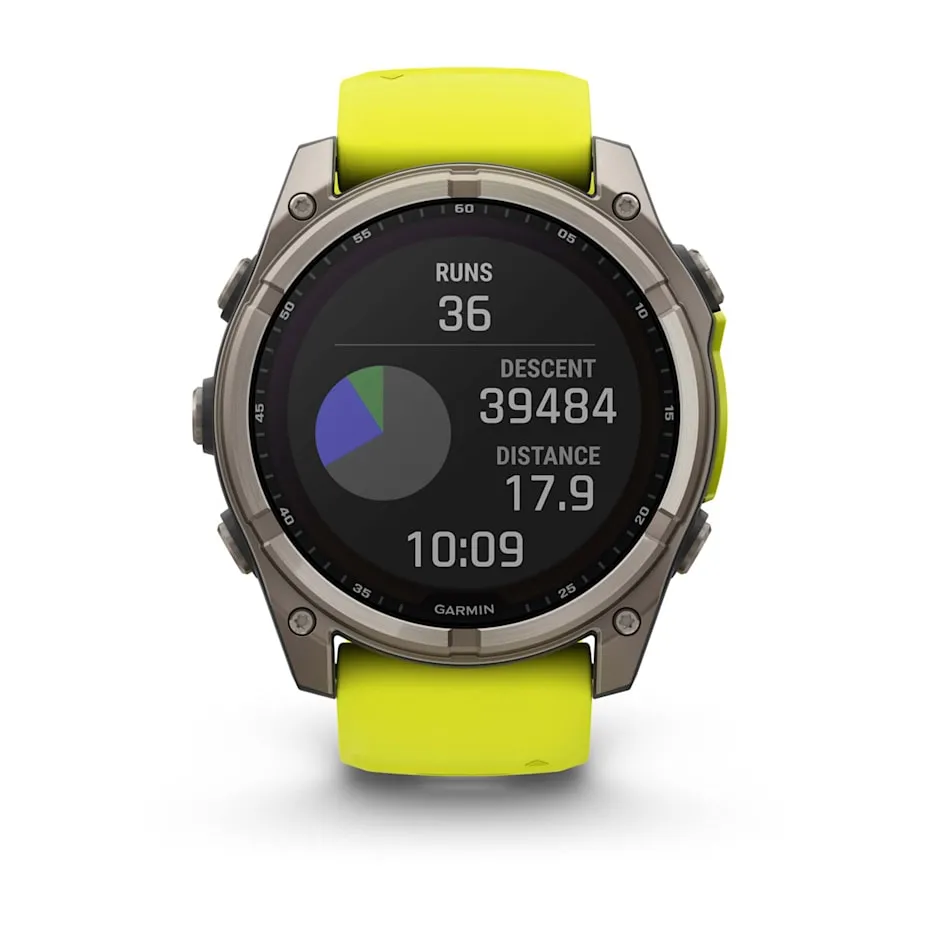 fēnix® 8 – 51 mm | Solar - Sapphire, Titanium with AMP Yellow Band