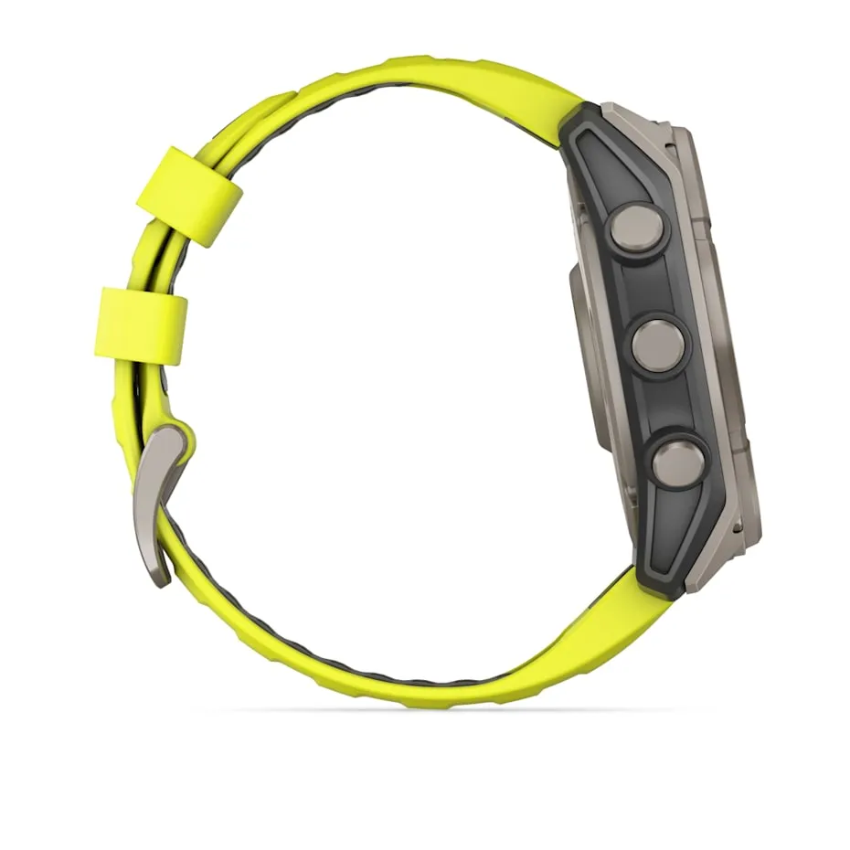 fēnix® 8 – 51 mm | Solar - Sapphire, Titanium with AMP Yellow Band