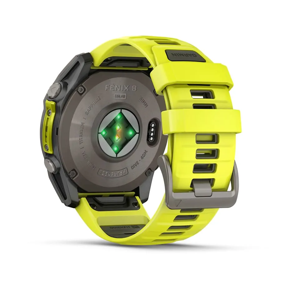 fēnix® 8 – 51 mm | Solar - Sapphire, Titanium with AMP Yellow Band