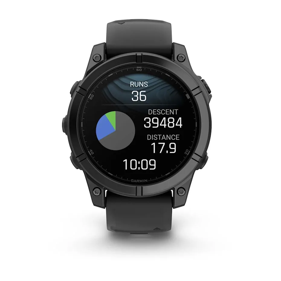 fēnix® E – 47 mm | AMOLED - Slate Grey Steel with Black Silicone Band