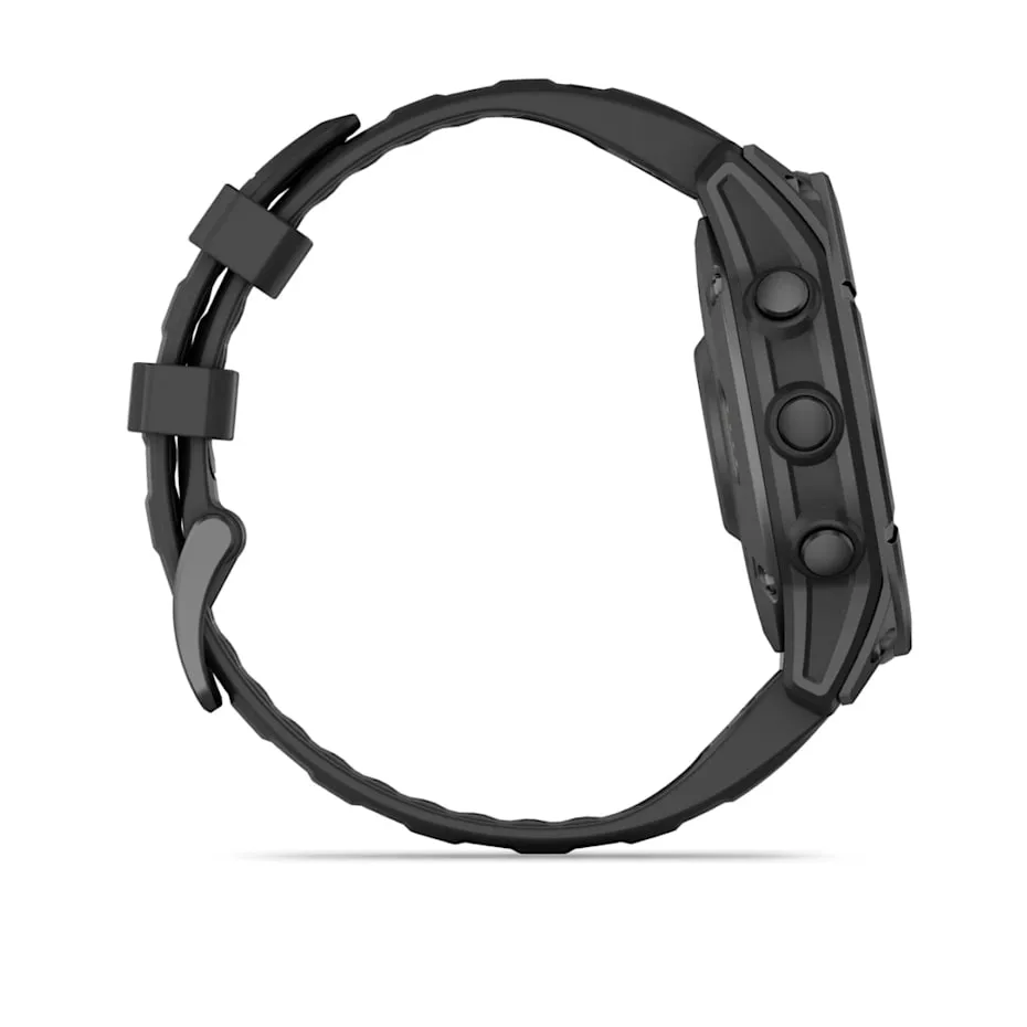 fēnix® E – 47 mm | AMOLED - Slate Grey Steel with Black Silicone Band