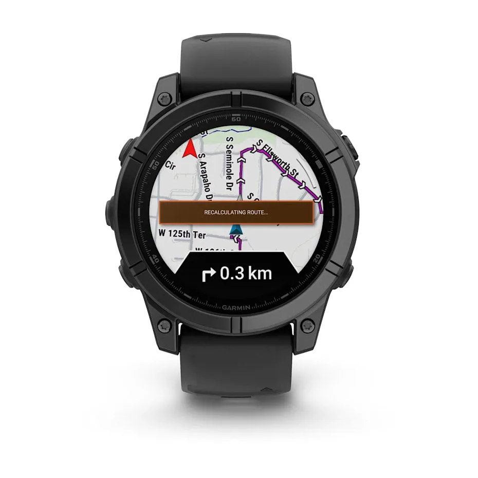 fēnix® E – 47 mm | AMOLED - Slate Grey Steel with Black Silicone Band