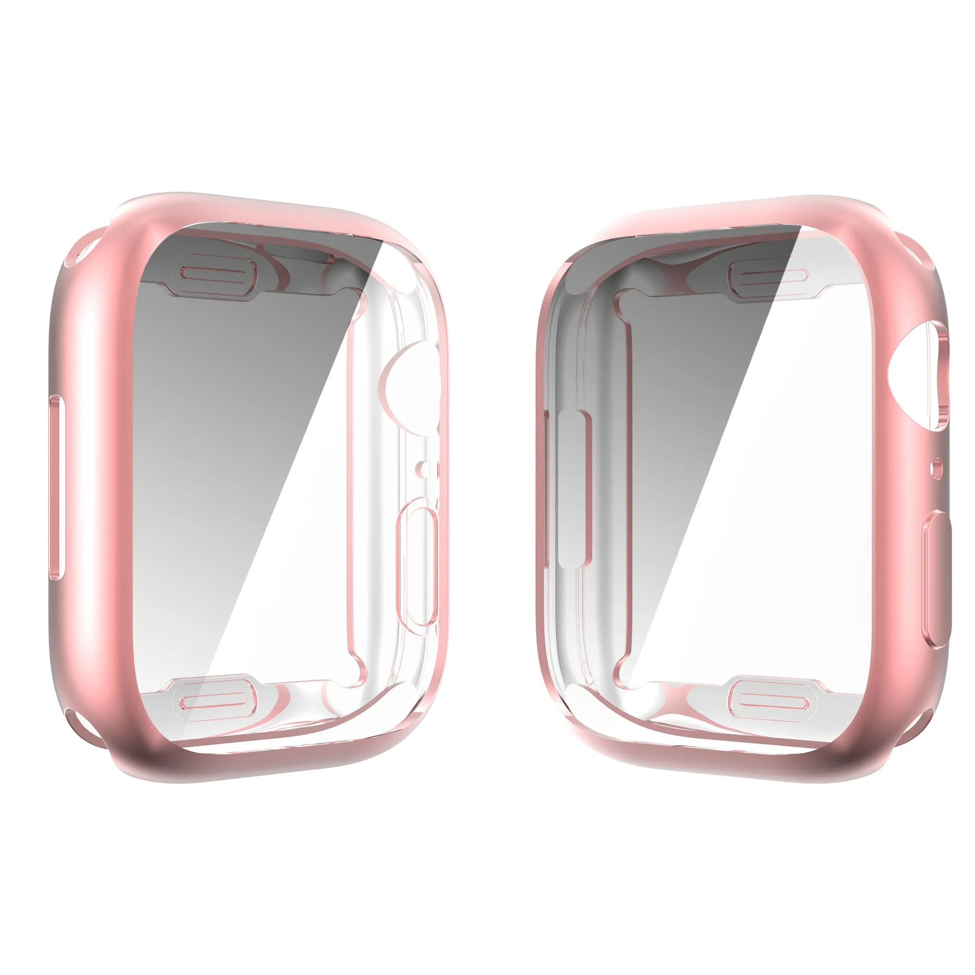 For Apple Watch iWatch Series 7 Full Soft Slim Case 45mm Cover Frame Protective TPU Soft - Pink