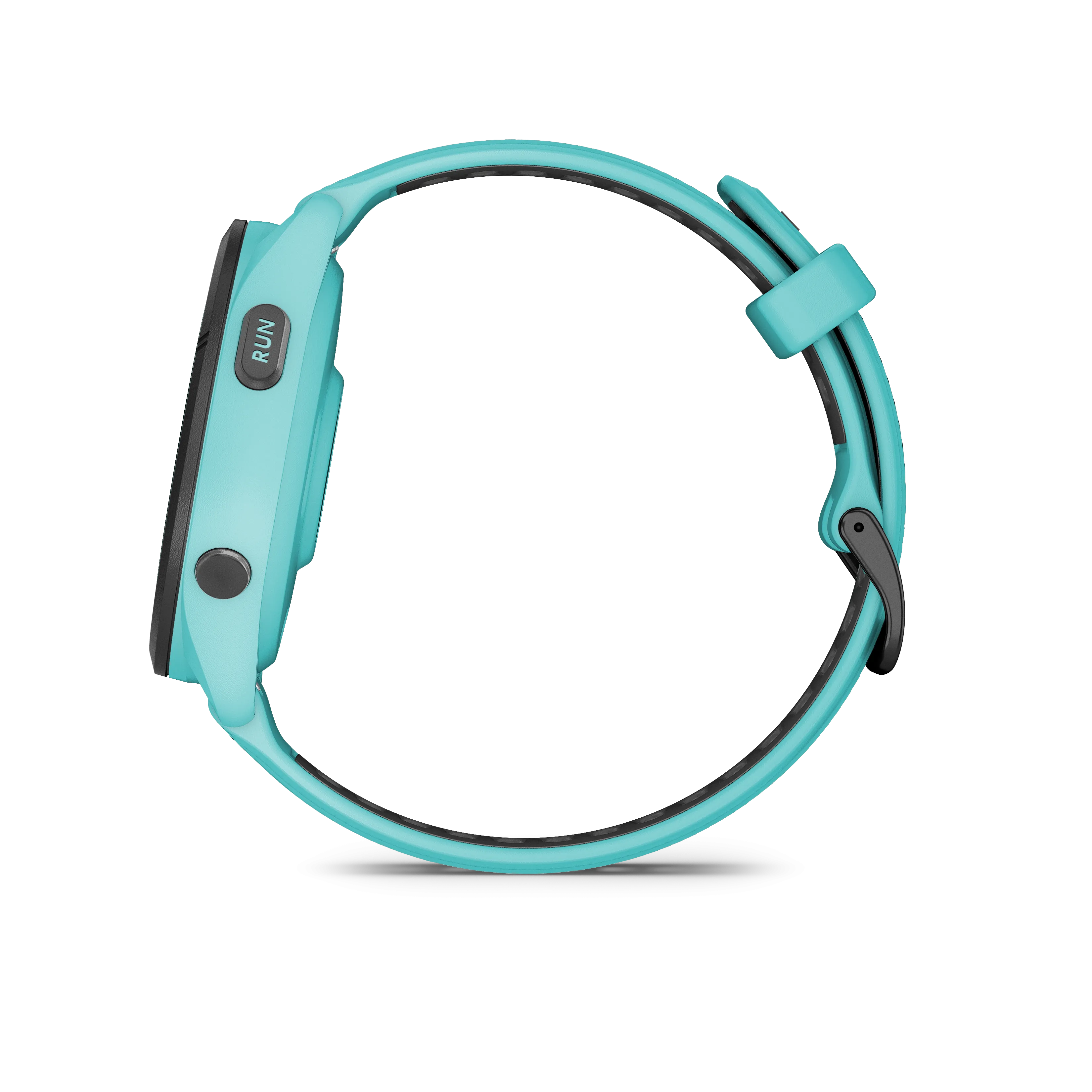 Forerunner® 265 (Black Bezel with Aqua Case and Aqua/Black Silicone Band)