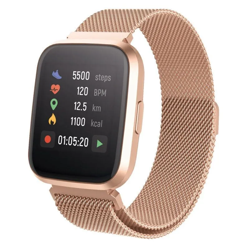 Forever ForeVigo 2 SW-310 Fitness Smartwatch m. Pulsmåler & Skridttæller - Rose Gold