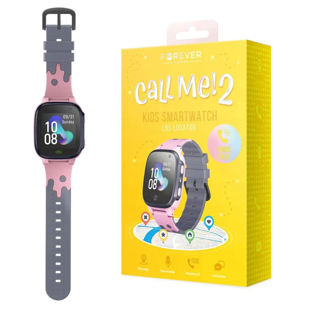 Forever KW-60 Call Me 2 - Smartwatch til Børn - Pink