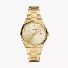 Fossil Scarlette Three-Hand Date Gold-Tone Stainless Steel Watch