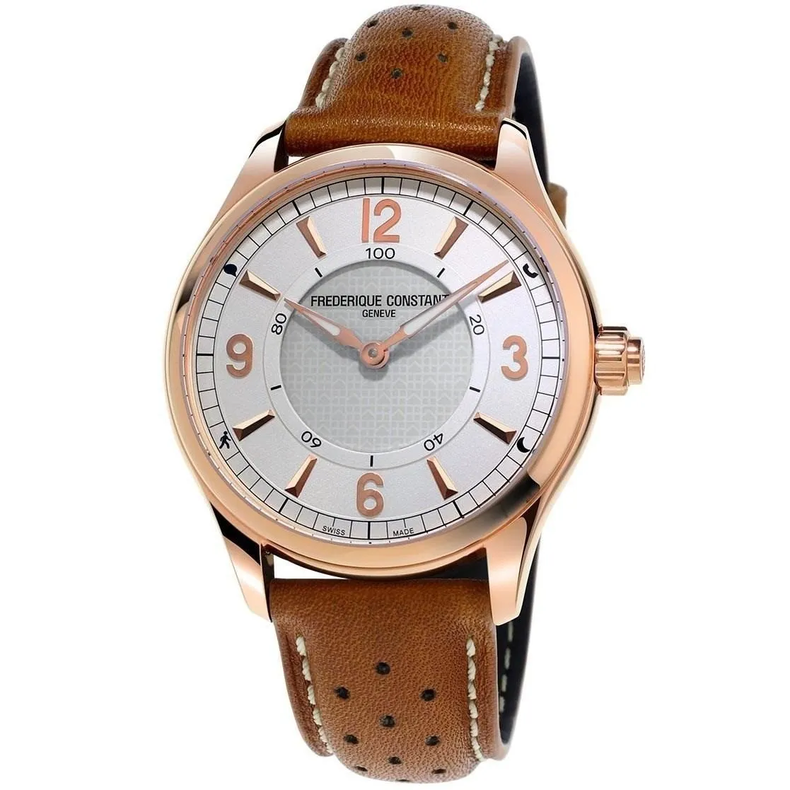 Frederique Constant Men's FC-282AS5B4 Horological Smartwatch Brown Leather Watch