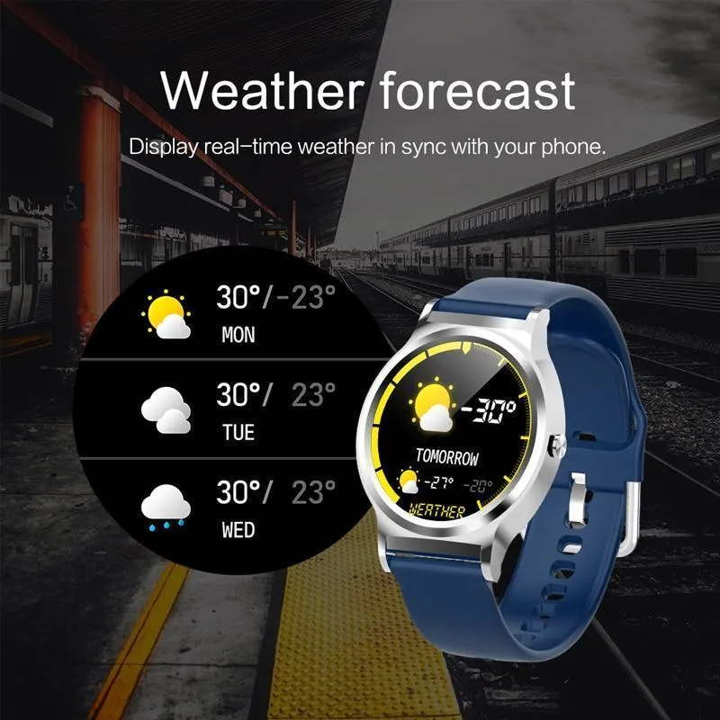 Full Touch Screen IP67 Waterproof Weather Forecast Digital Wrist Smartwatch