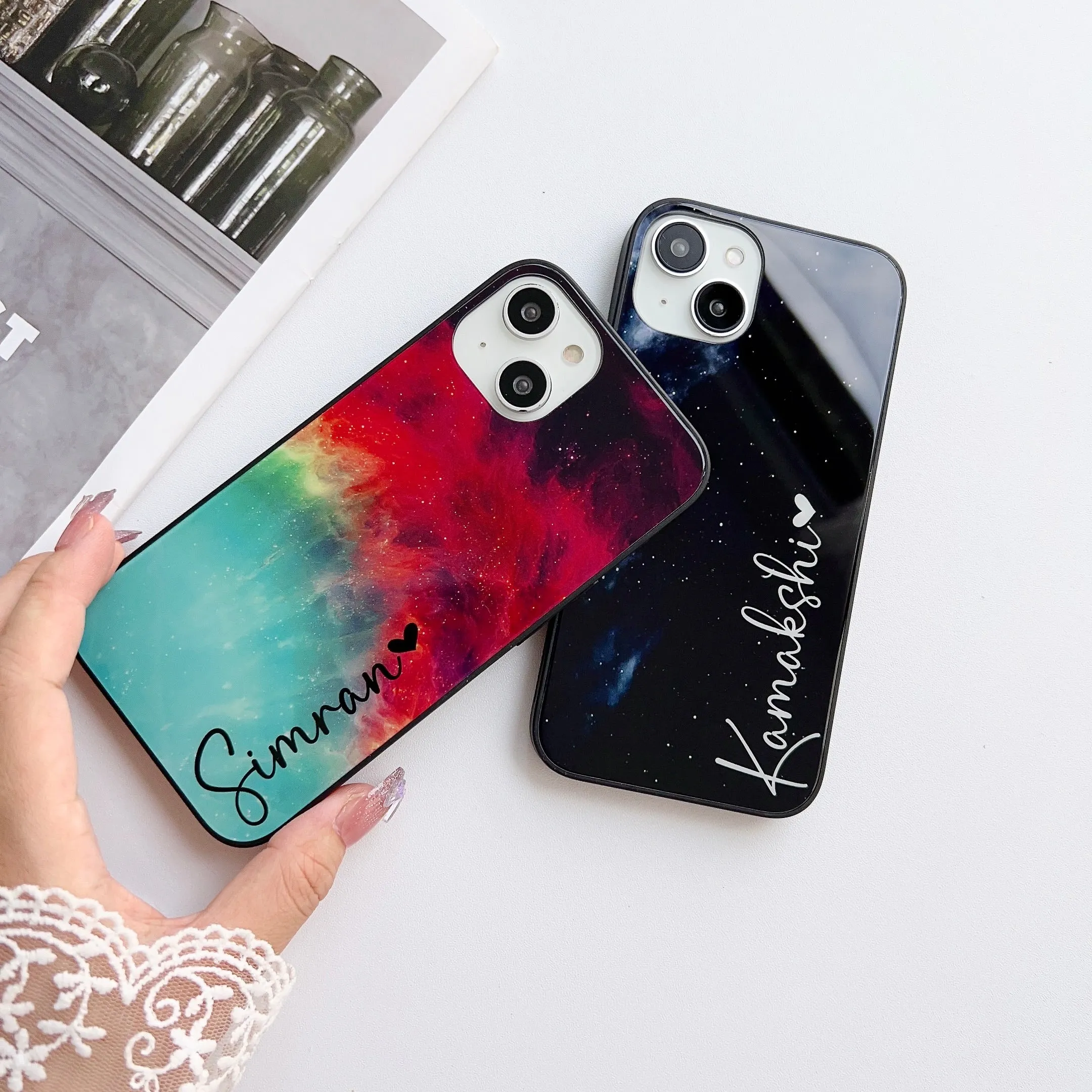 Galaxy Design Customised Glass Case