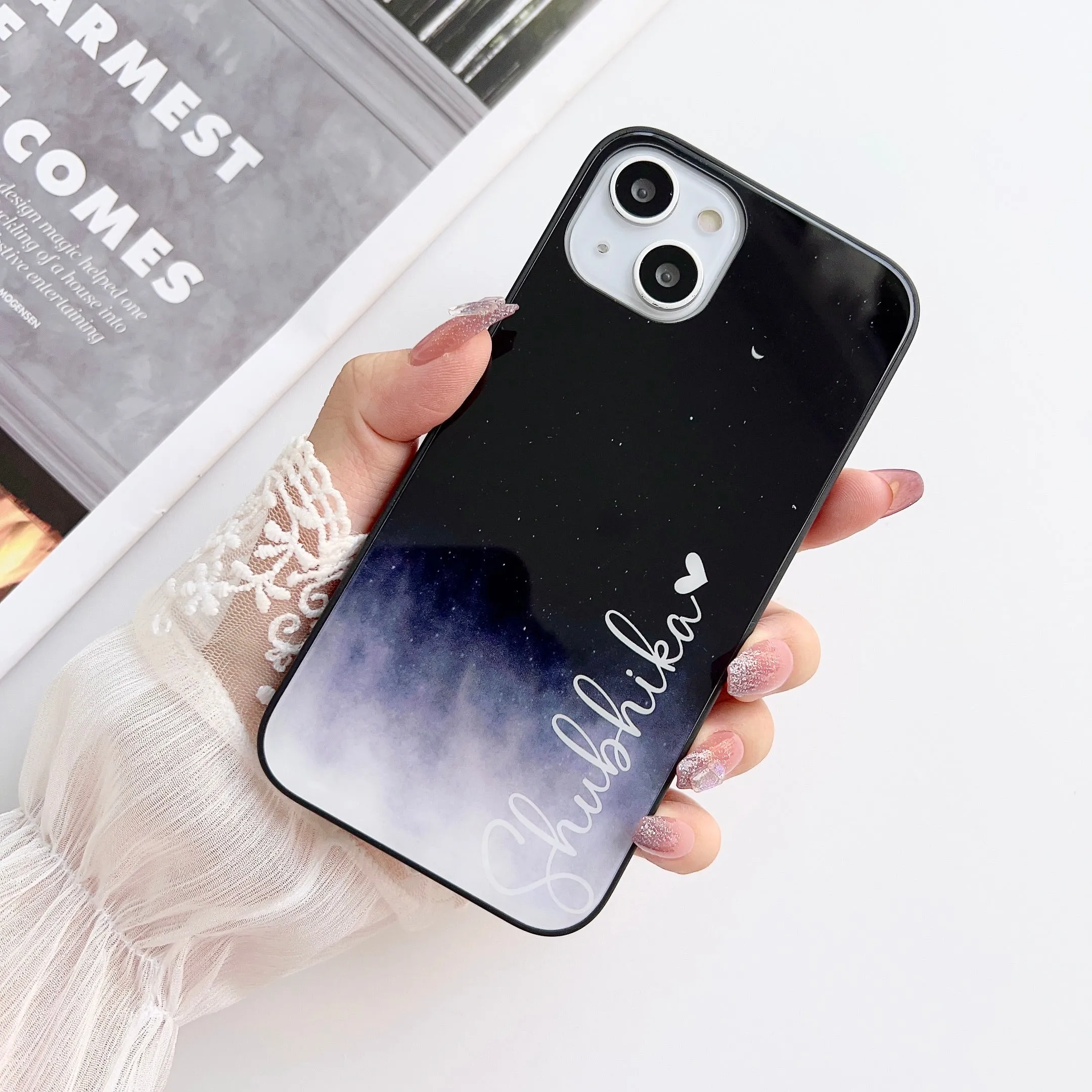 Galaxy Design Customised Glass Case