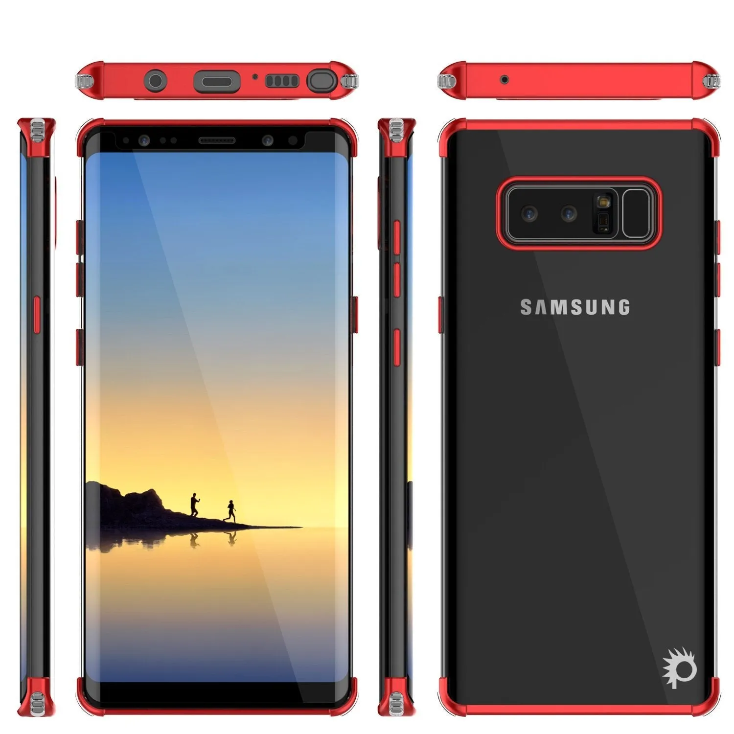 Galaxy Note 8 Anti-shockproof & Screen Protective Slim Case [Red]