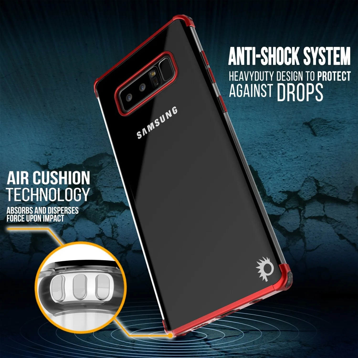 Galaxy Note 8 Anti-shockproof & Screen Protective Slim Case [Red]