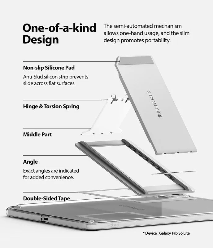 Galaxy Tab S6 Lite Fusion Combo with Stand Clear (Light Gray) Case By Ringke