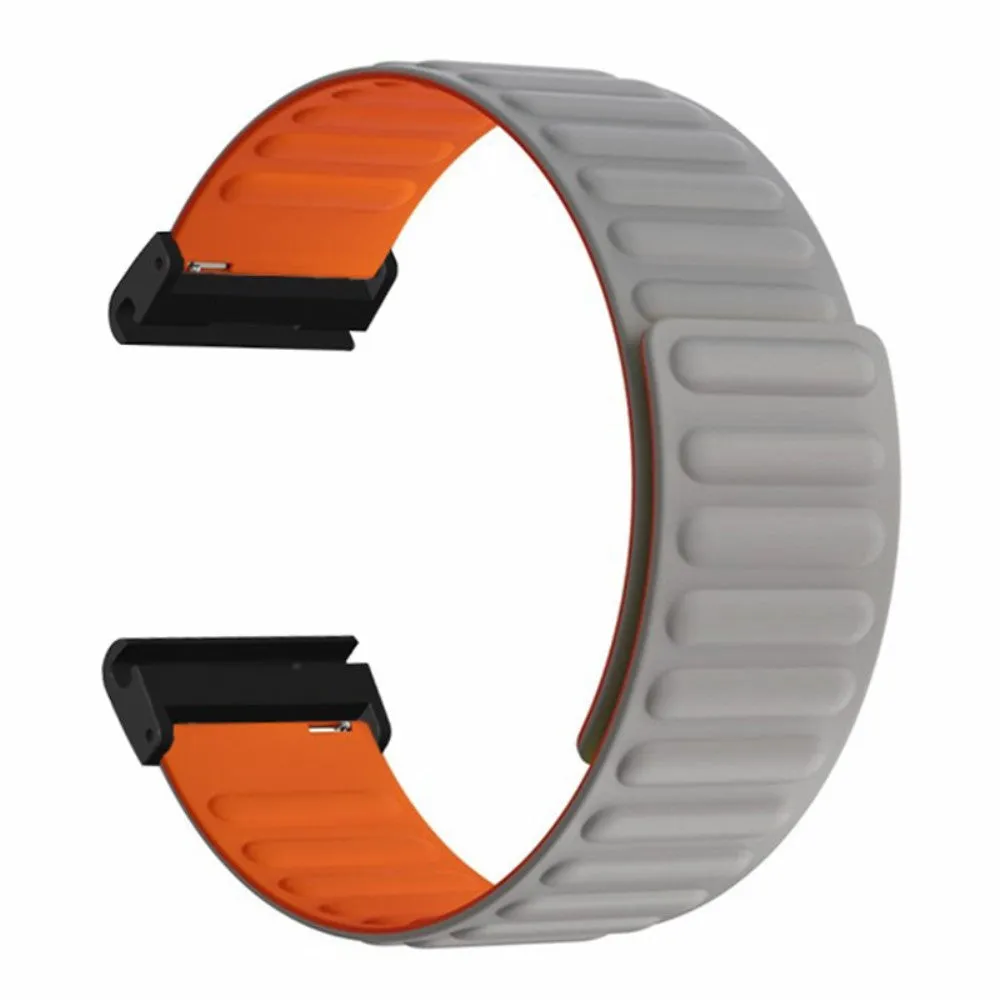 Garmin D2 Charlie Silicone Sport Magnetic Wristband - Gray / Orange