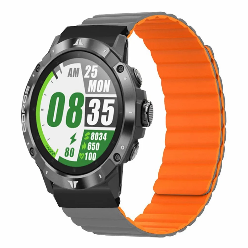 Garmin D2 Charlie Silicone Sport Magnetic Wristband - Gray / Orange