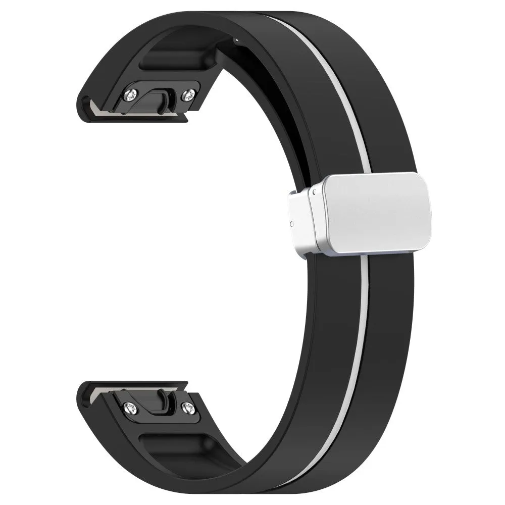 Garmin D2 Delta S silicone sports bracelet with magnetic clasp - black / white