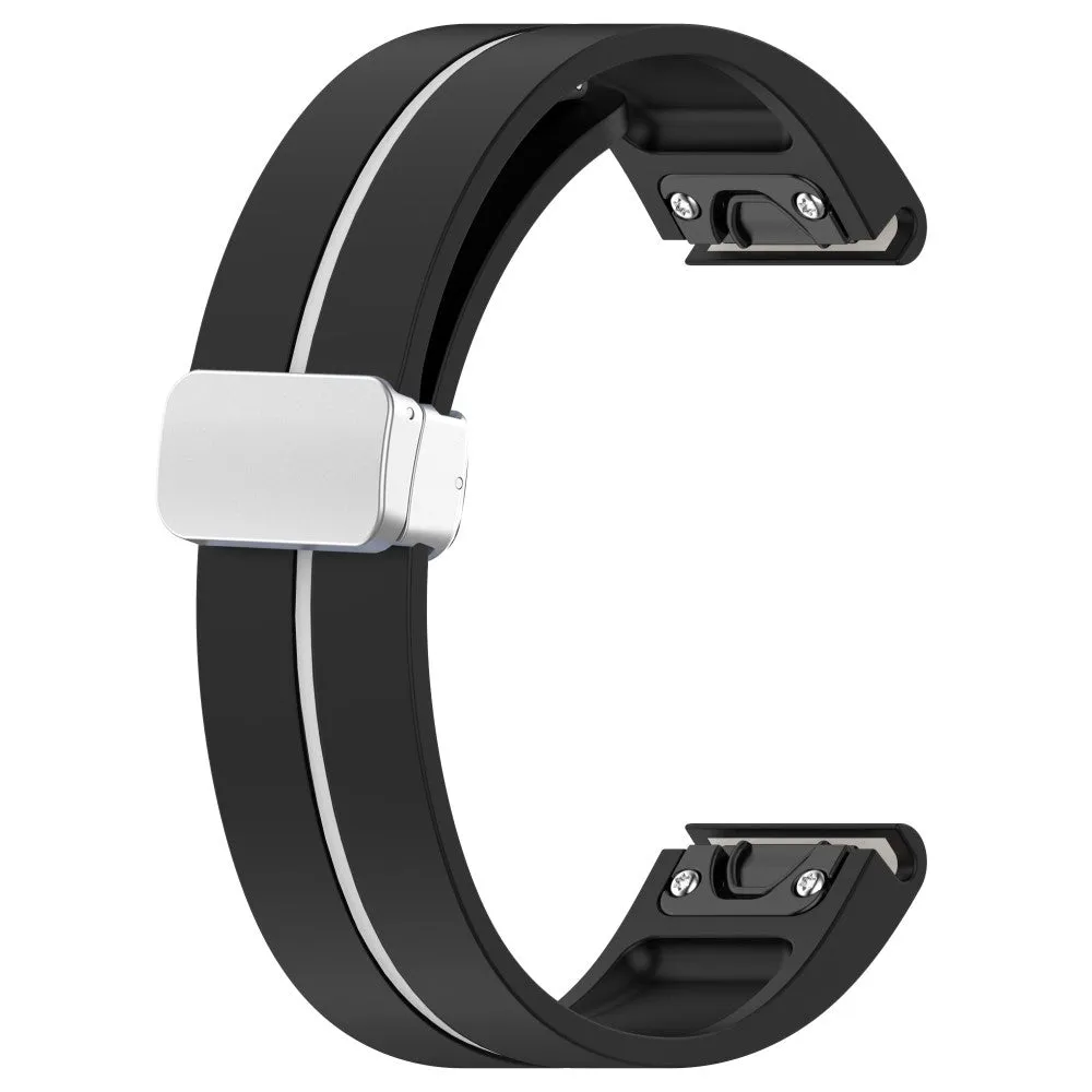 Garmin D2 Delta S silicone sports bracelet with magnetic clasp - black / white